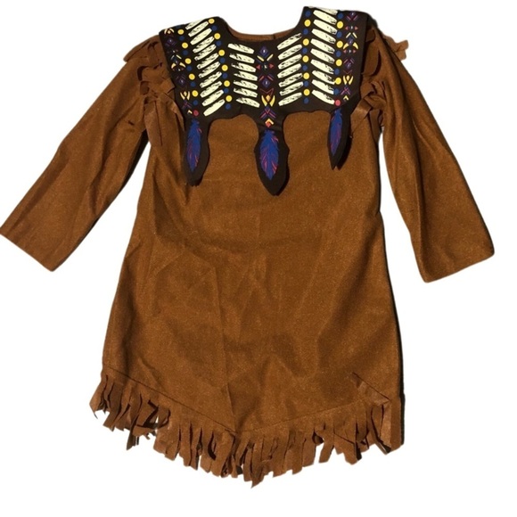 Indian Maiden Child Costume With Headband Sie 2-4 NEW - Picture 2 of 5